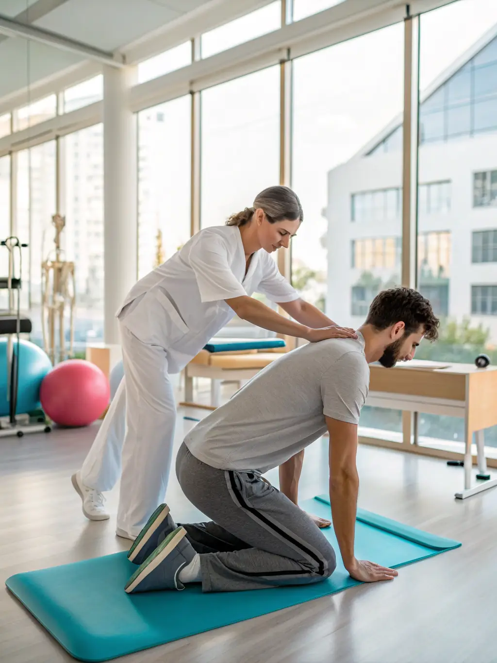 Image of a patient smiling and participating in a low-impact exercise class, demonstrating the positive impact of hyaluronic acid injections on their quality of life.