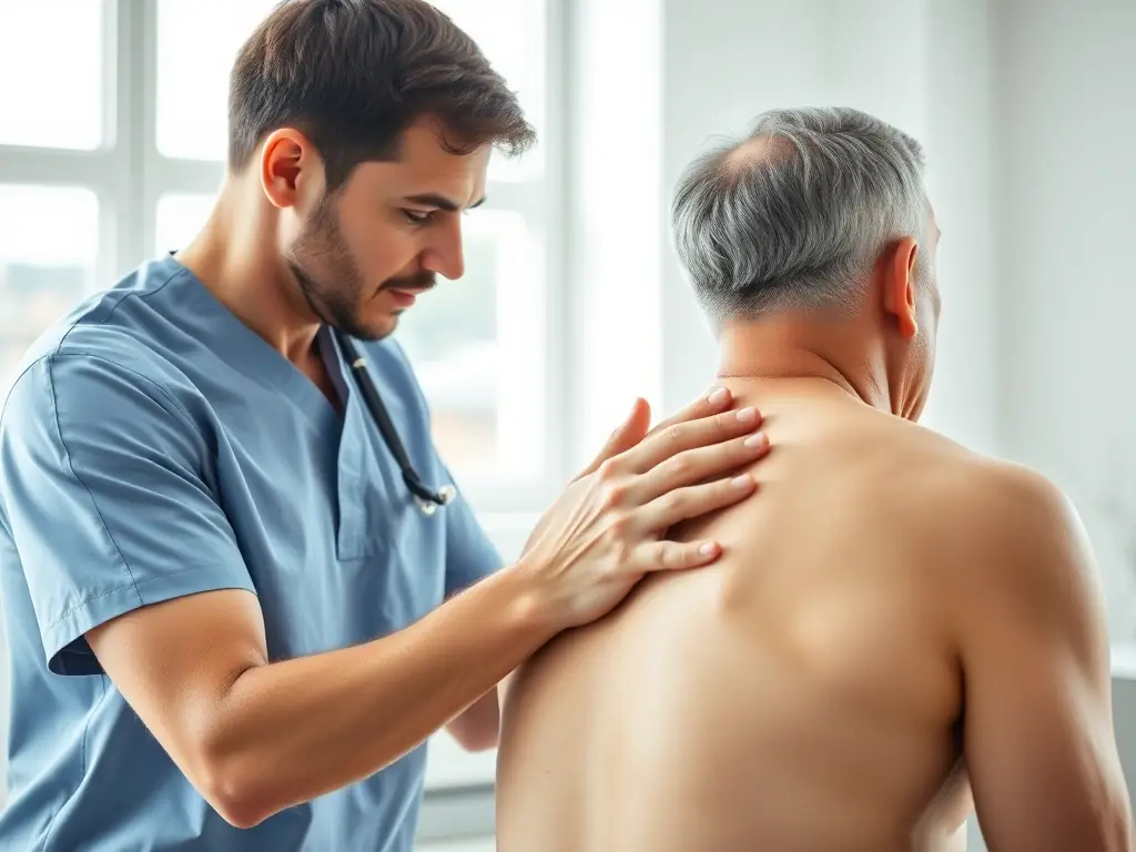 A GB Clinics physiotherapist using manual therapy techniques to relieve a patient's pain, highlighting the clinic's hands-on approach to treatment.